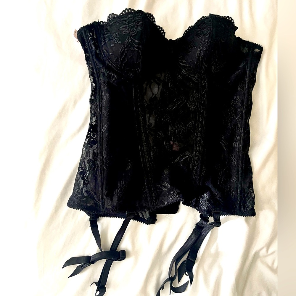 La Vie En Rose Black Corset
